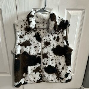 Cow print vest